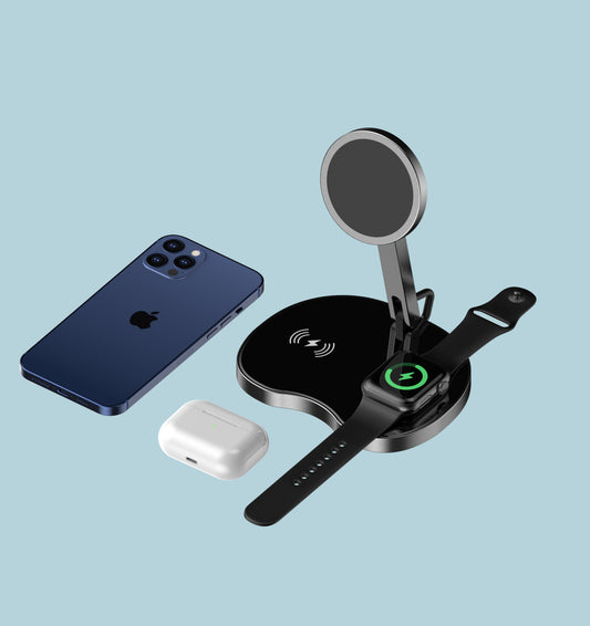 Universal 15W Wireless Charger Stand (3-in-1) | Quick Charge Dock for Smart Devices