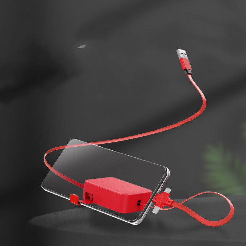 Creative Macaron Storage Box 4-in-1 Charging Data Cable | Retractable Phone Stand