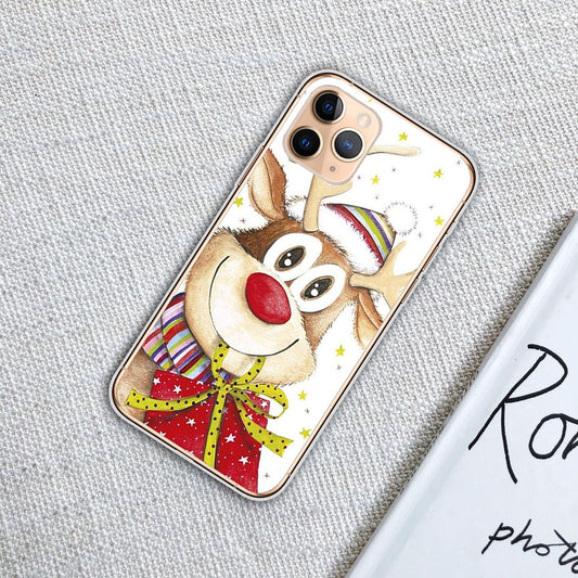 Clear Merry Christmas Phone Case | Minimalist Seasonal Design Cover