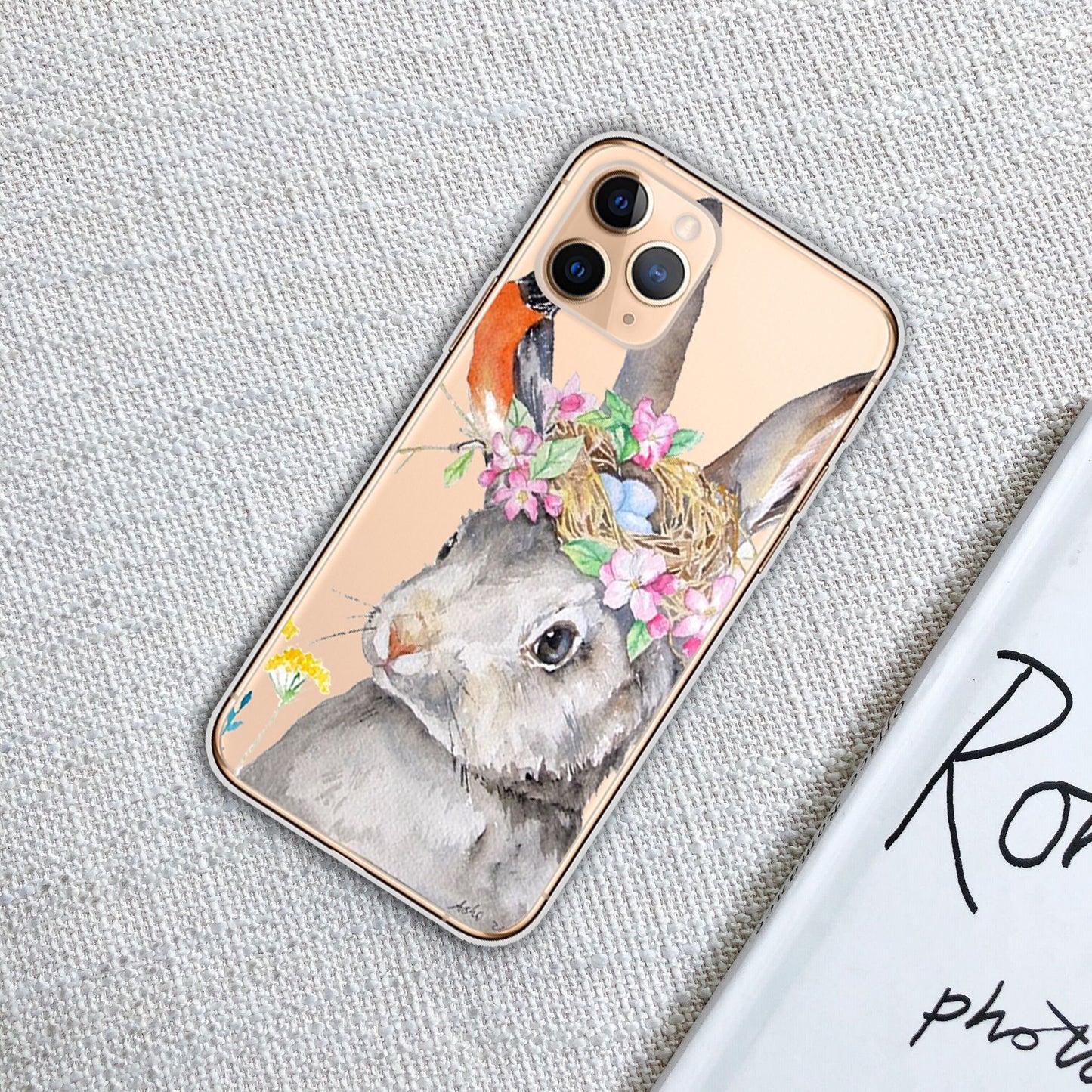 Clear Merry Christmas Phone Case | Minimalist Seasonal Design Cover