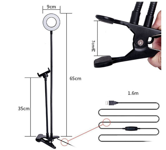 Portable LED Selfie Ring Light | Adjustable Makeup & Live Stream Stand
