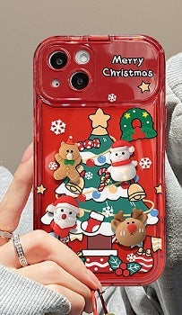 Stylish Christmas Mirror Phone Case | Protective Flip Cover & Viewing Stand