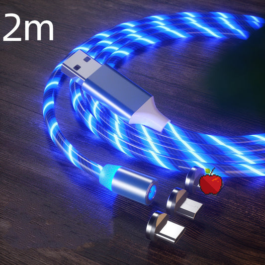 LED Streamer Magnetic Fast Charging Cable | Micro USB, Type-C & Lighting Charger