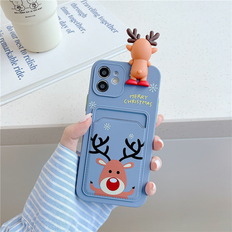 Christmas Card Holder Phone Case | Festive Wallet Soft Protective Cover