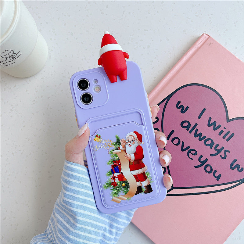 Christmas Card Holder Phone Case | Festive Wallet Soft Protective Cover