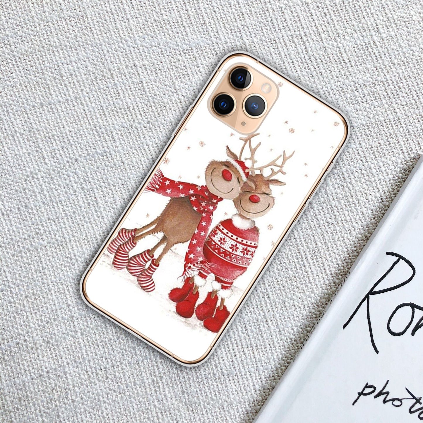 Clear Merry Christmas Phone Case | Minimalist Seasonal Design Cover