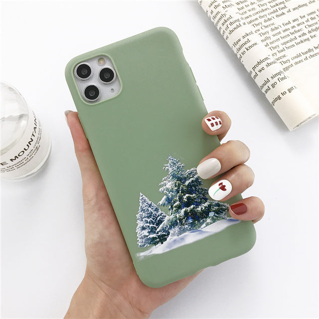 Winter Snowman and Elk Pattern Phone Case | Durable Christmas Design