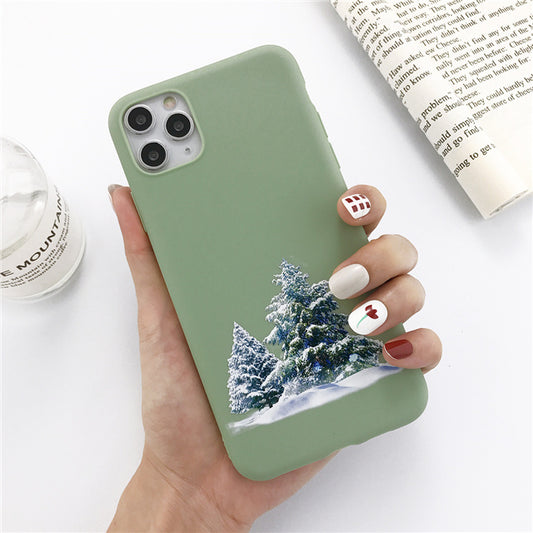 Winter Snowman and Elk Pattern Phone Case | Durable Christmas Design