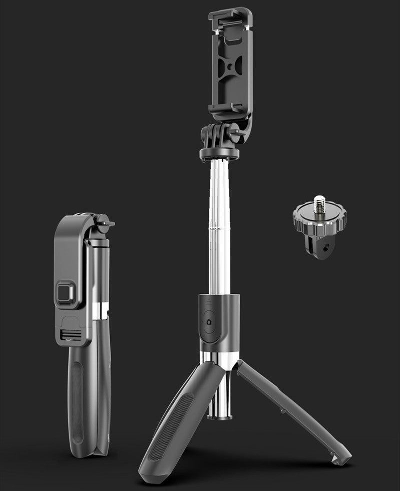 Universal Bluetooth Tripod Selfie Stick | Mobile Live Triangle Bracket for Apple Devices