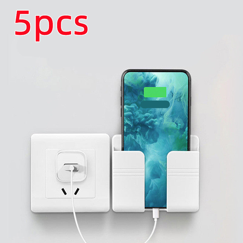Wall-Mounted Phone Charging Holder | Sticky, Punch-Free Storage Box