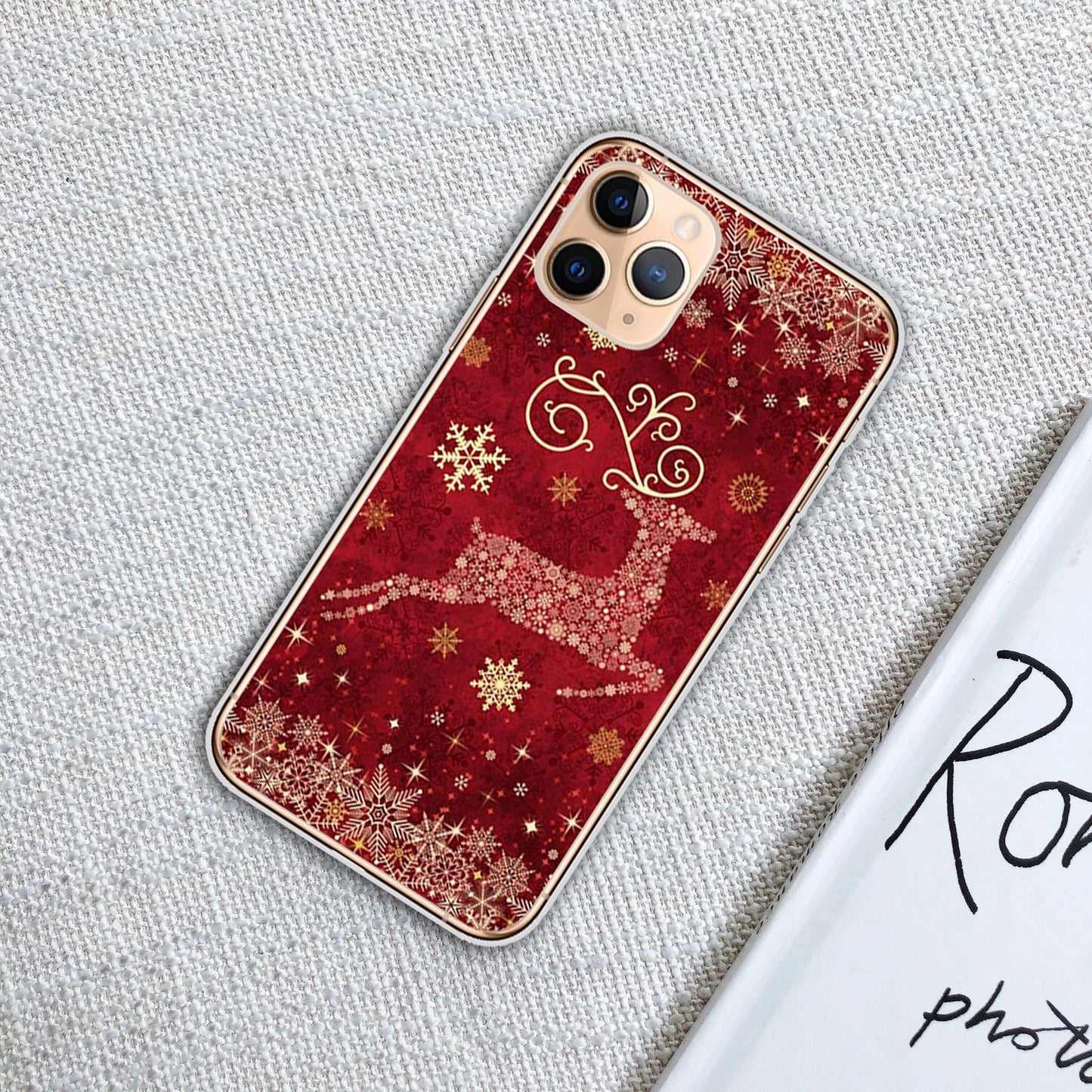 Clear Merry Christmas Phone Case | Minimalist Seasonal Design Cover