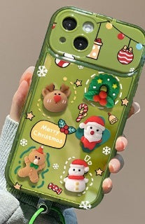 Stylish Christmas Mirror Phone Case | Protective Flip Cover & Viewing Stand