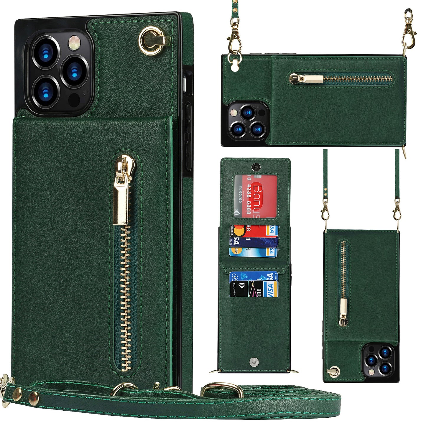 Crossbody Phone Case with Zipper Pocket | Wallet & Lanyard Cover