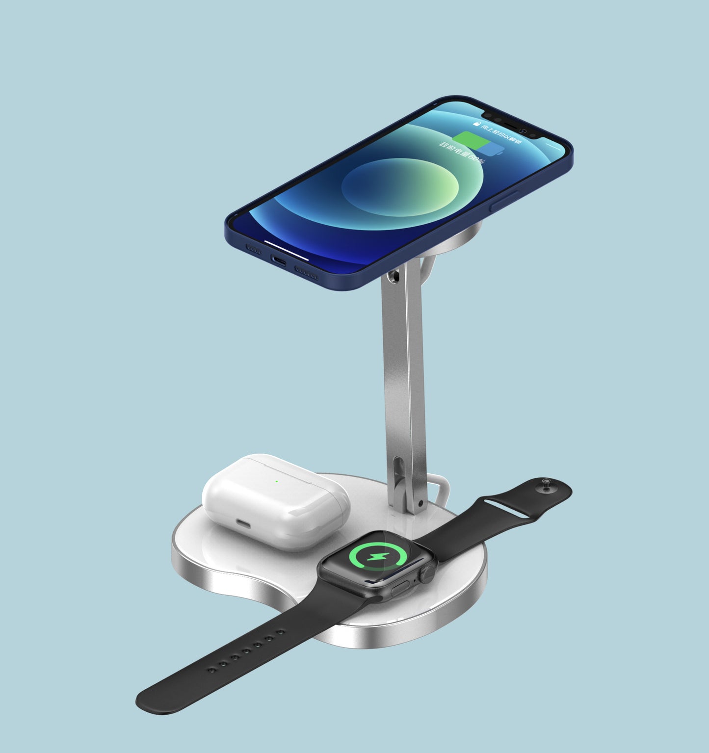 Universal 15W Wireless Charger Stand (3-in-1) | Quick Charge Dock for Smart Devices