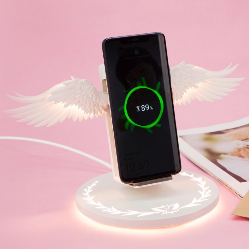 Universal Angel Wings Qi Wireless Charger Dock | Colorful LED Fast Charging