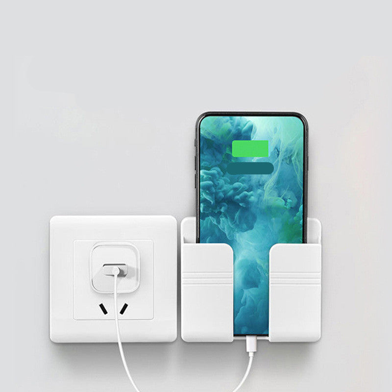 Wall-Mounted Phone Charging Holder | Sticky, Punch-Free Storage Box