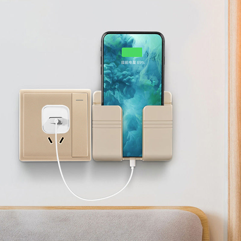 Wall-Mounted Phone Charging Holder | Sticky, Punch-Free Storage Box