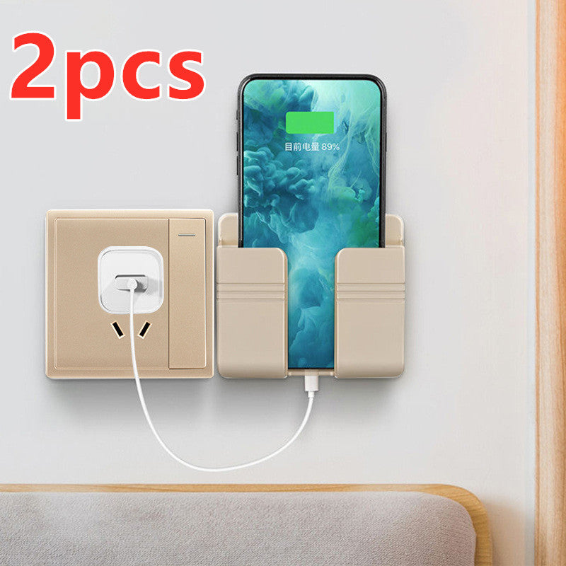 Wall-Mounted Phone Charging Holder | Sticky, Punch-Free Storage Box