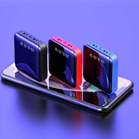 Portable 20000mAh Power Bank | Mini Size with Digital Mirror Screen