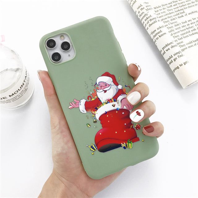 Winter Snowman and Elk Pattern Phone Case | Durable Christmas Design