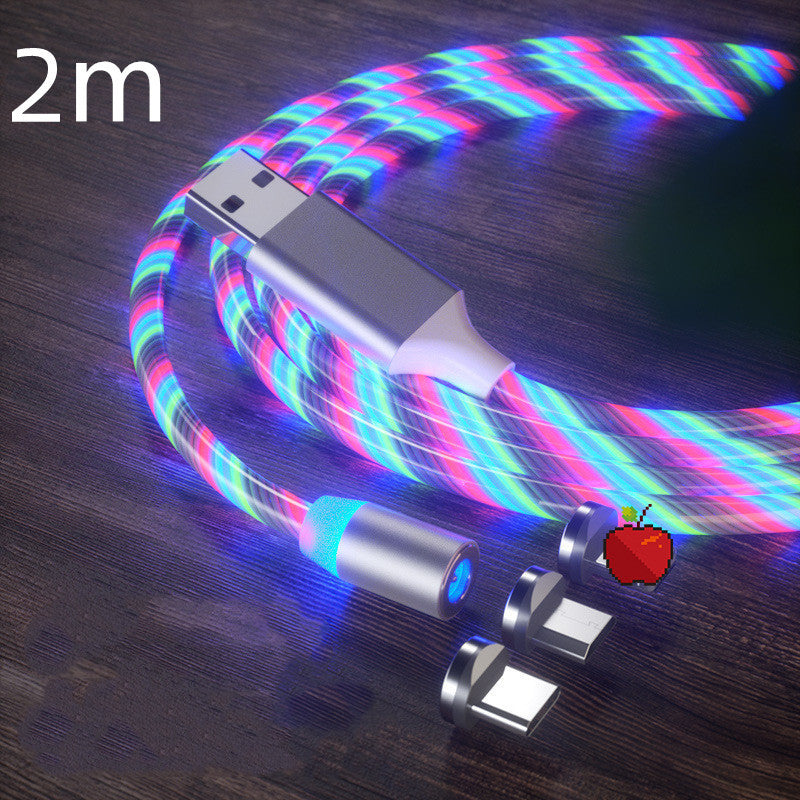 LED Streamer Magnetic Fast Charging Cable | Micro USB, Type-C & Lighting Charger