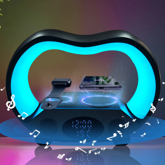 Intelligent 6-in-1 Ambient LED Lamp | Bluetooth Speaker, Wireless Charger & Remote Night Light