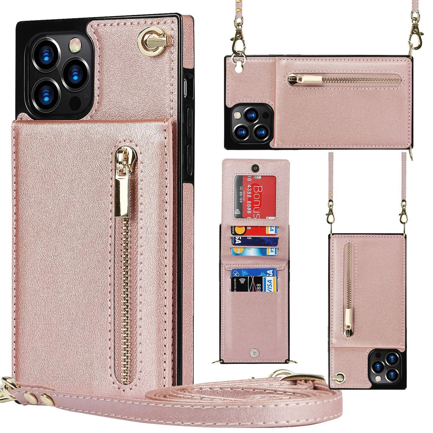 Crossbody Phone Case with Zipper Pocket | Wallet & Lanyard Cover