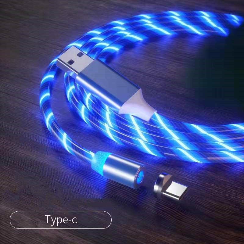 LED Streamer Magnetic Fast Charging Cable | Micro USB, Type-C & Lighting Charger