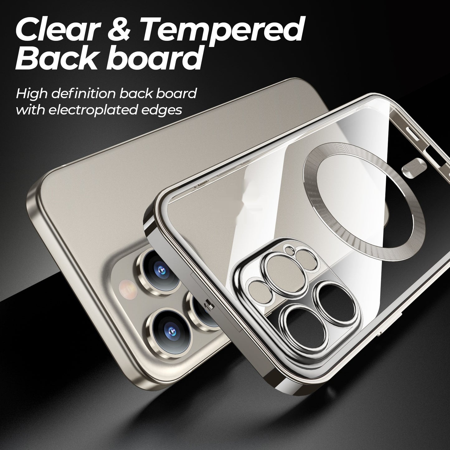 Metal Buckle Magnetic Phone Case with Anti-Spy Screen | Lens Full Cover & Wireless Charging