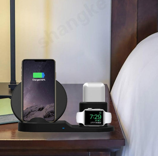 Fast Wireless Charger Dock | Compatible with Apple iPhone, Watch & Headphones