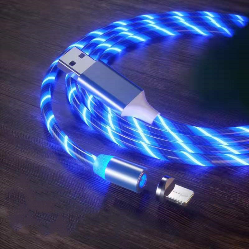 LED Streamer Magnetic Fast Charging Cable | Micro USB, Type-C & Lighting Charger