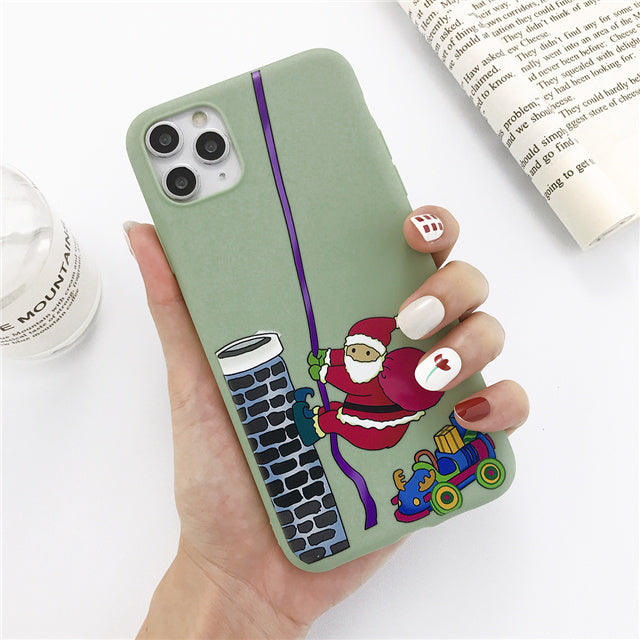 Winter Snowman and Elk Pattern Phone Case | Durable Christmas Design