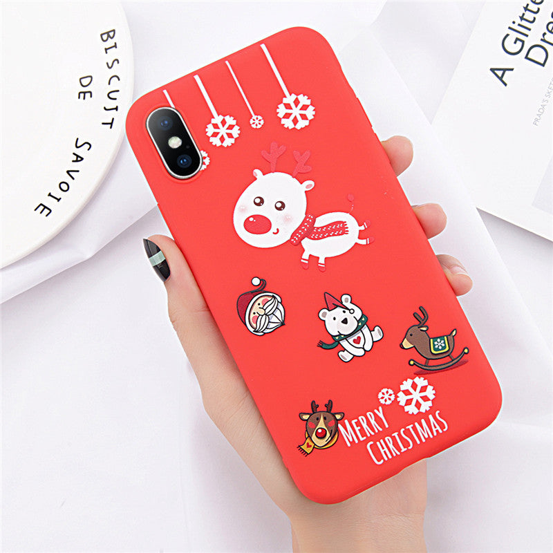 Semi-Transparent Frosted Christmas Phone Case | Seasonal Matte Design