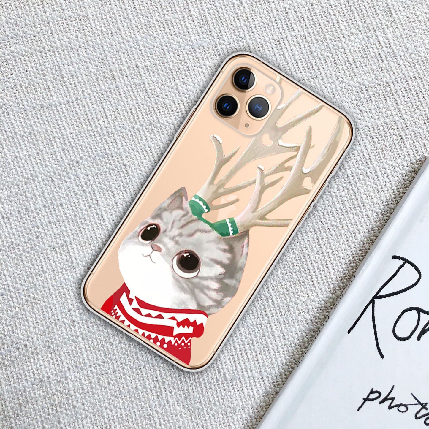 Clear Merry Christmas Phone Case | Minimalist Seasonal Design Cover