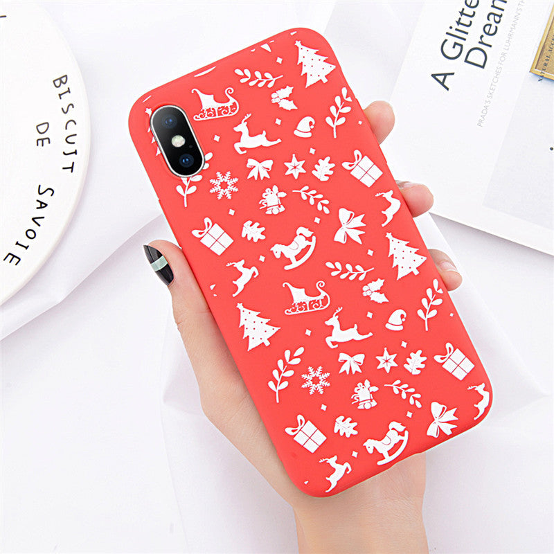 Semi-Transparent Frosted Christmas Phone Case | Seasonal Matte Design