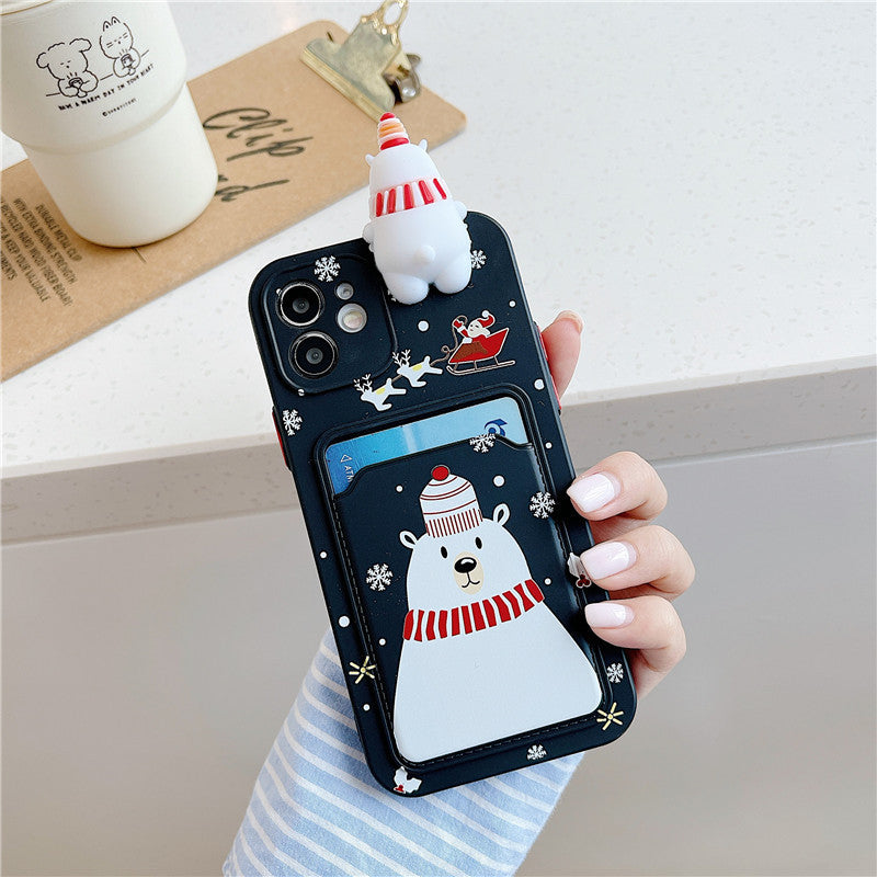 Christmas Card Holder Phone Case | Festive Wallet Soft Protective Cover