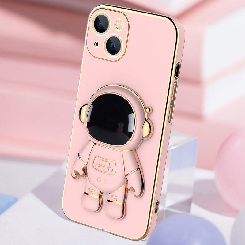 Electroplated Anti-Drop Phone Case | 3D Astronaut Kickstand Cover