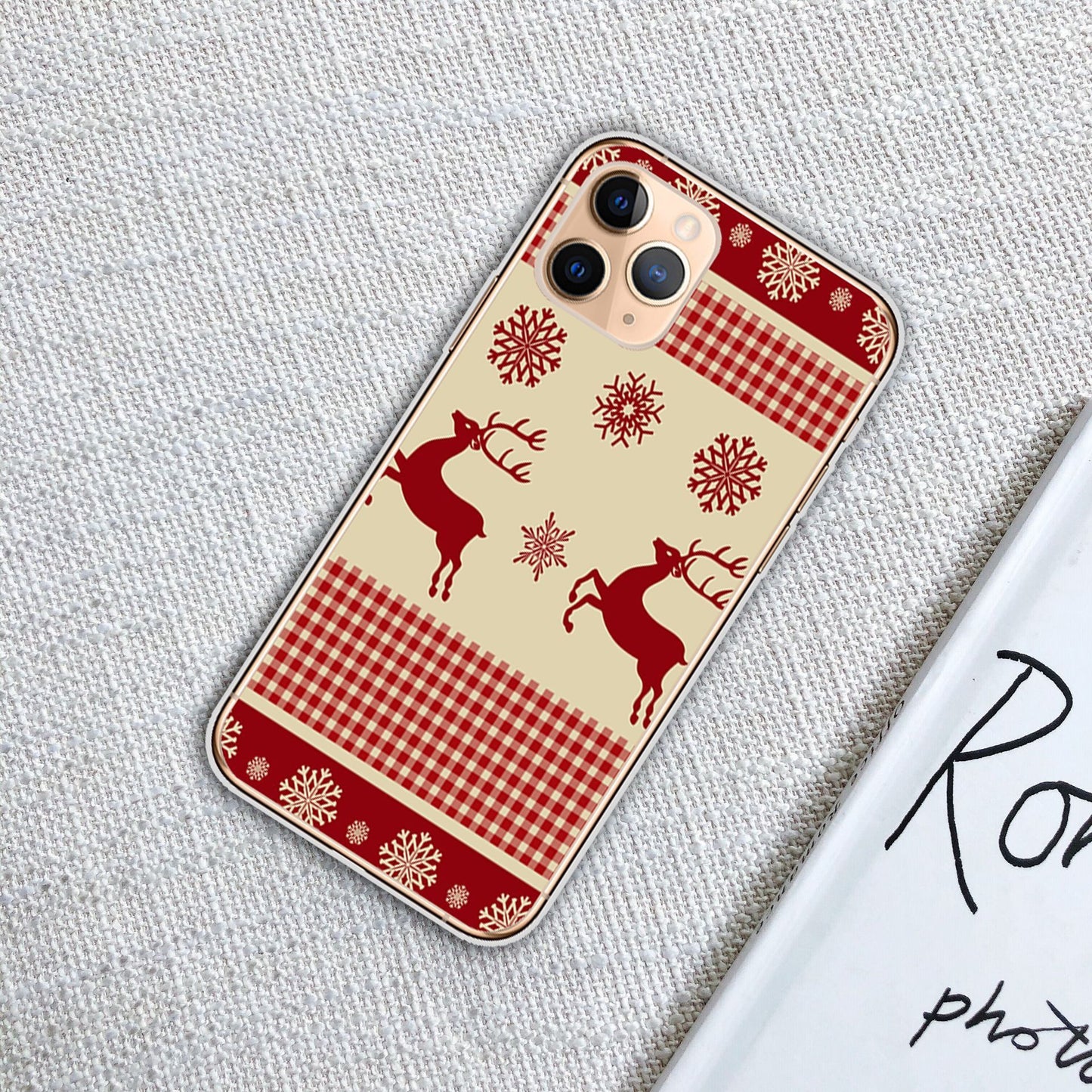 Clear Merry Christmas Phone Case | Minimalist Seasonal Design Cover
