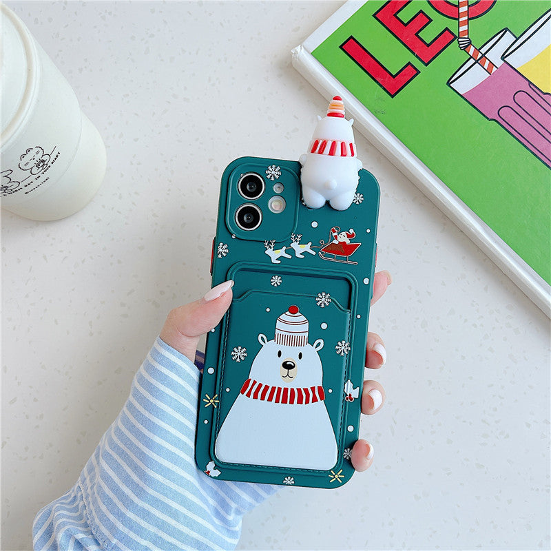 Christmas Card Holder Phone Case | Festive Wallet Soft Protective Cover