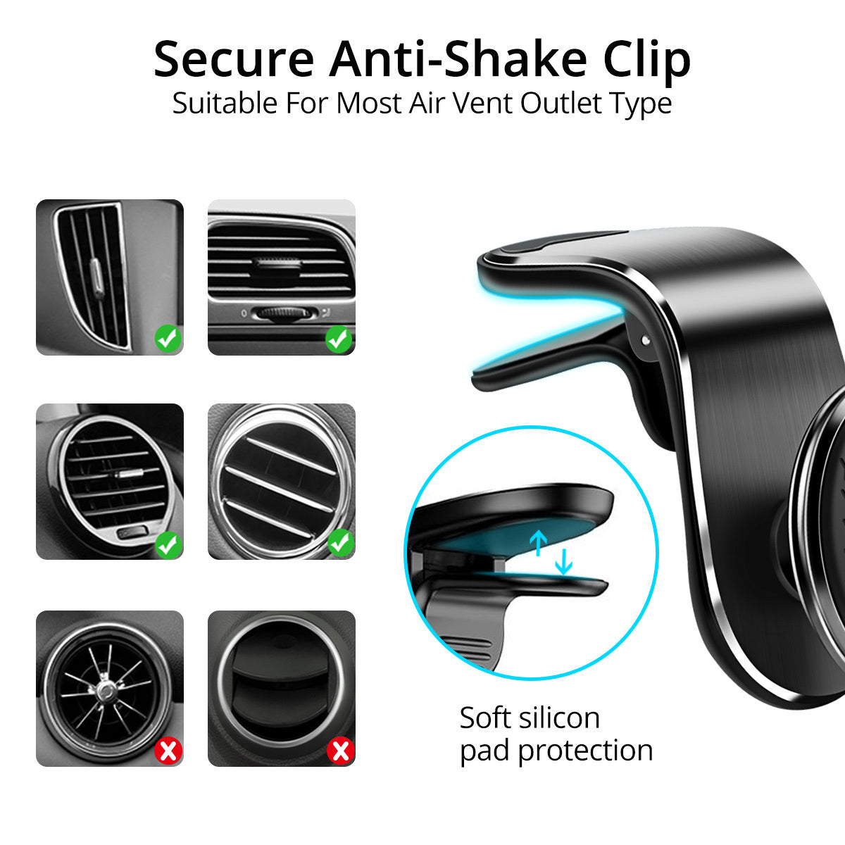 Strong Magnet Car Phone Holder | Air Vent Mount Smartphone Bracket