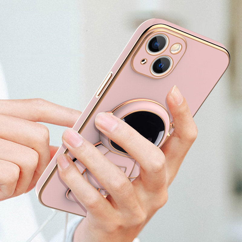Electroplated Anti-Drop Phone Case | 3D Astronaut Kickstand Cover