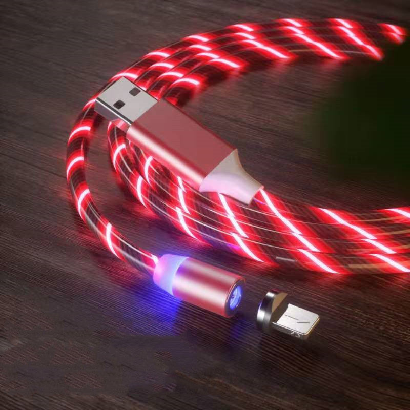 LED Streamer Magnetic Fast Charging Cable | Micro USB, Type-C & Lighting Charger