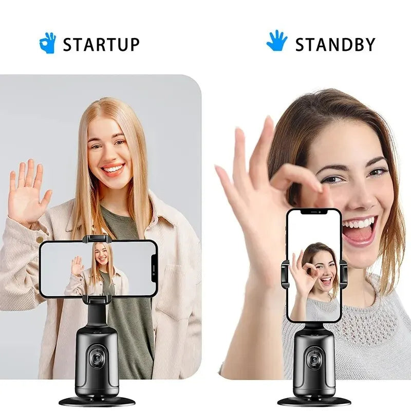 AI Smart Gimbal Stabilizer Tripod | 360 Auto Face Tracking Phone Holder