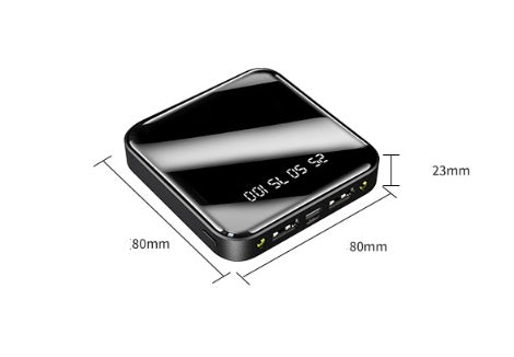 Portable 20000mAh Power Bank | Mini Size with Digital Mirror Screen