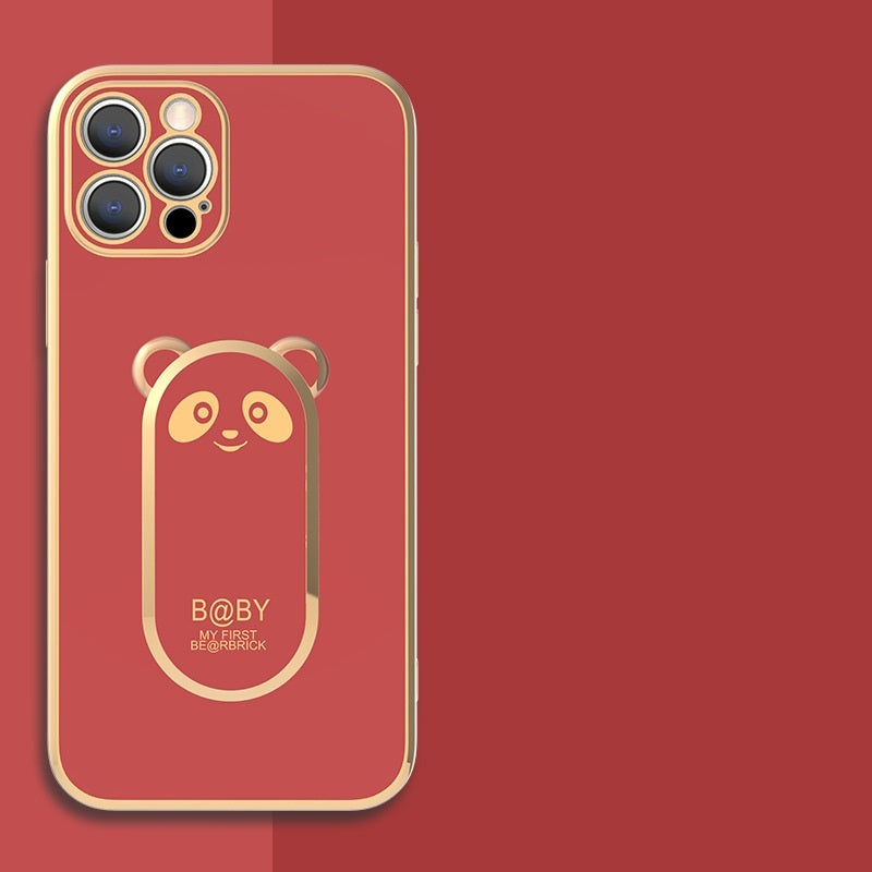 Panda Phone Case with Built-in Magnetic Finger Ring Holder