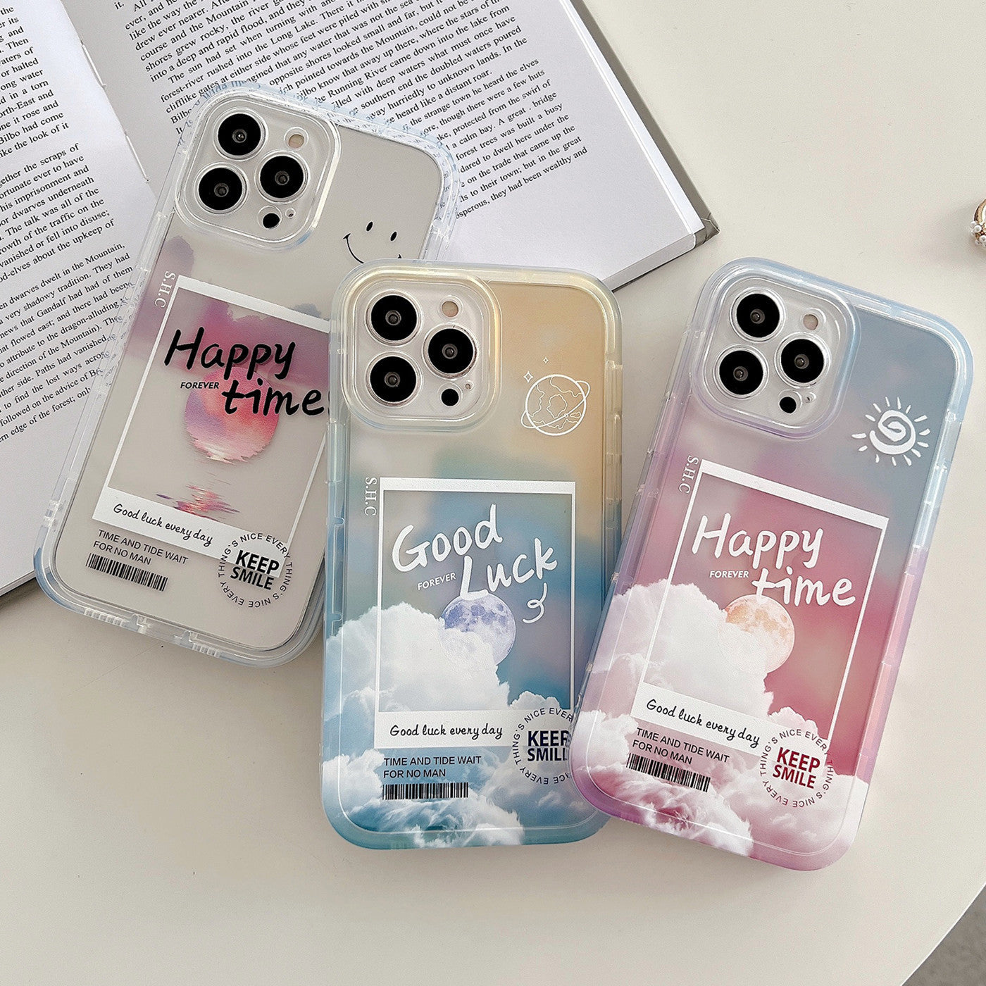 Aesthetic Transparent Cloud Letter Phone Case | Gradient Soft Cover for iPhone 11-14