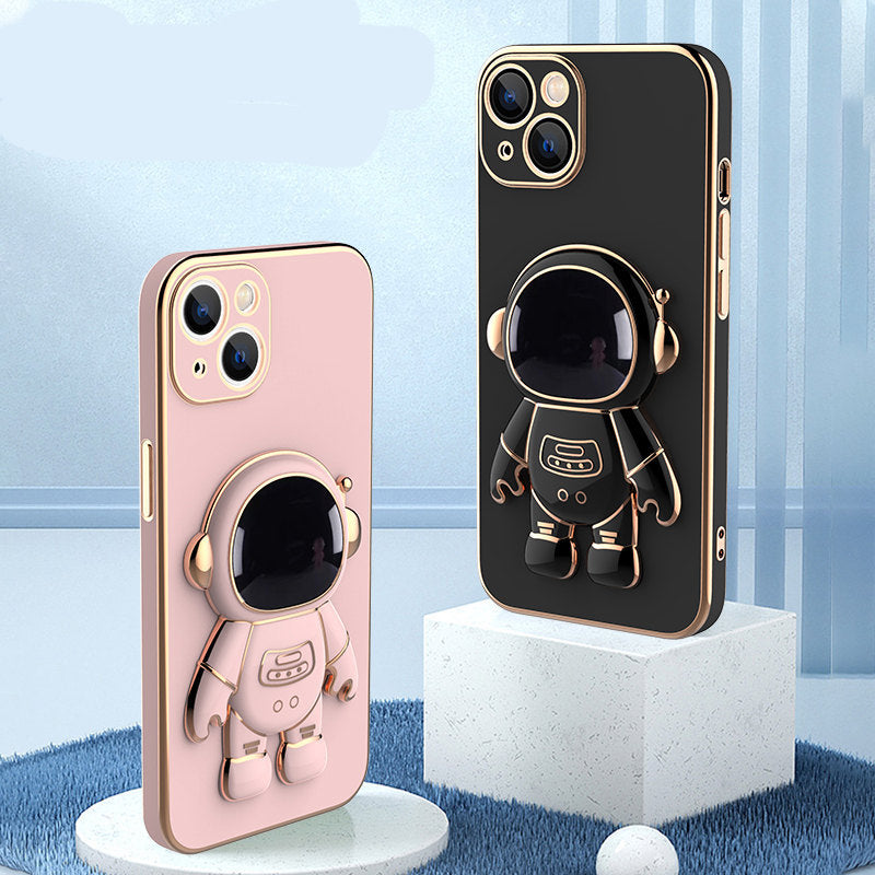 Electroplated Anti-Drop Phone Case | 3D Astronaut Kickstand Cover