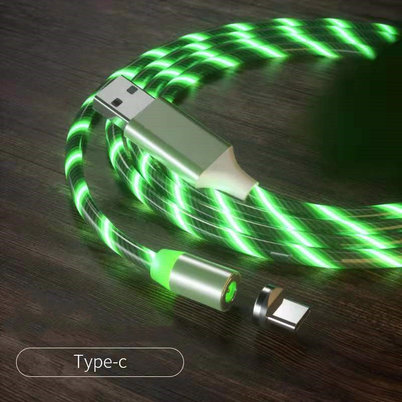 LED Streamer Magnetic Fast Charging Cable | Micro USB, Type-C & Lighting Charger