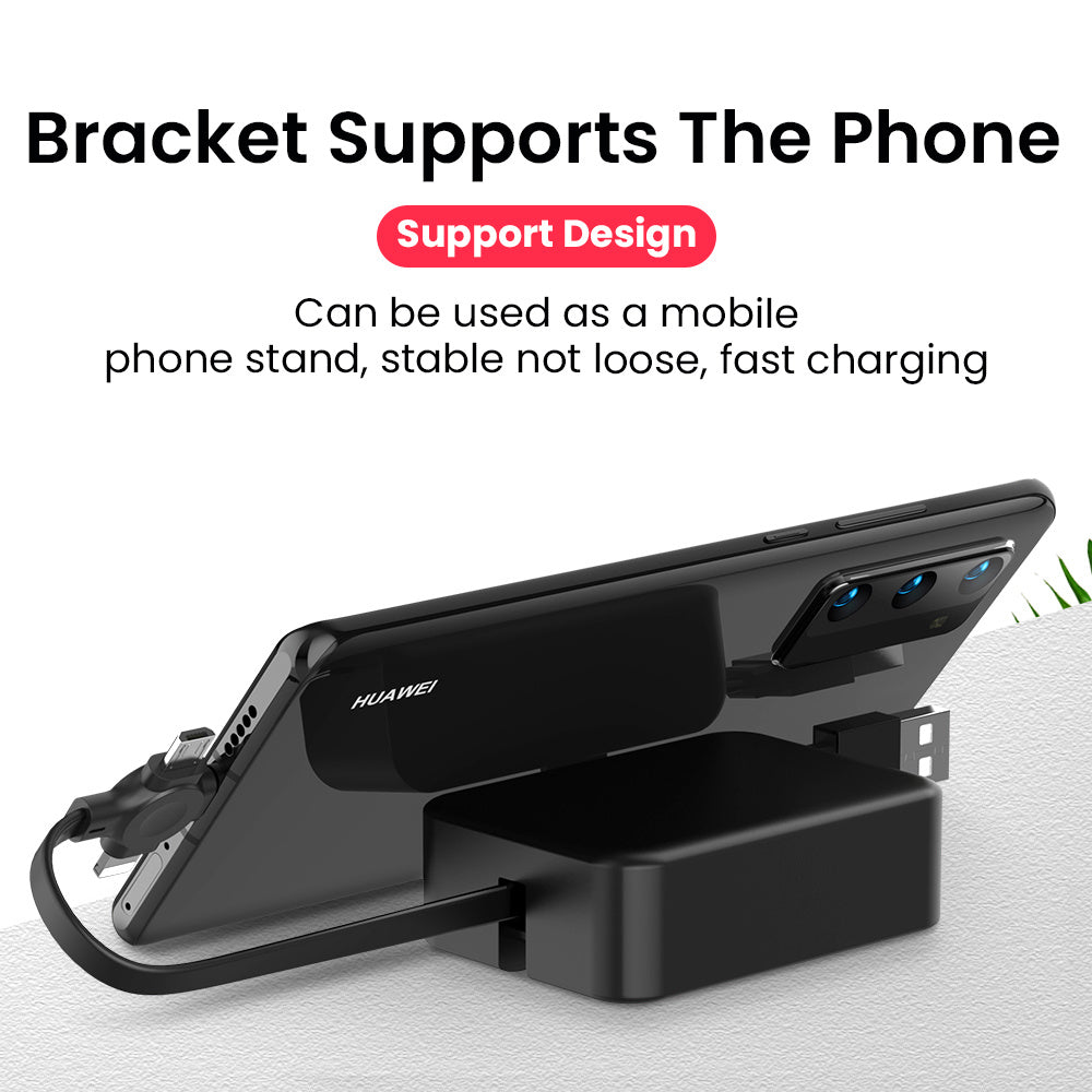 Creative Macaron Storage Box 4-in-1 Charging Data Cable | Retractable Phone Stand