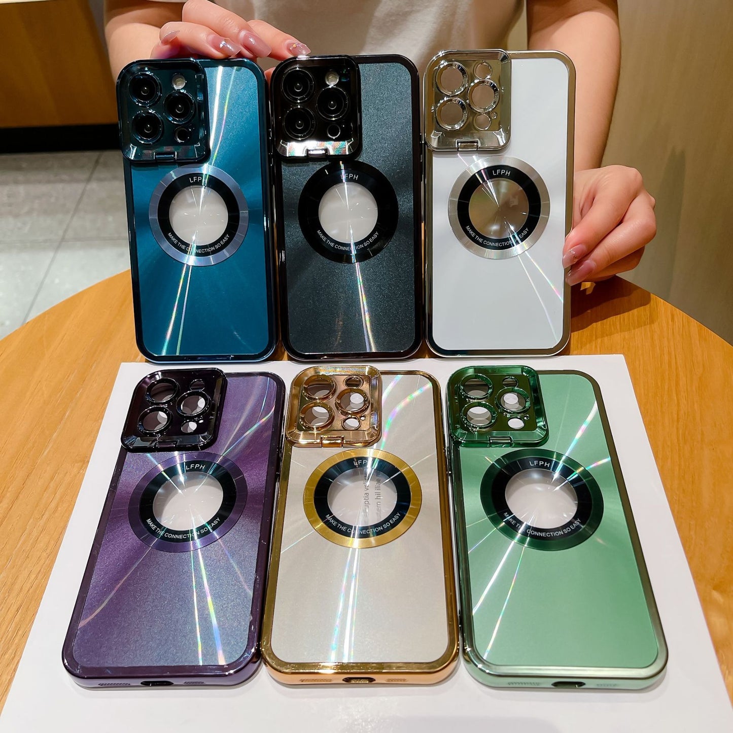 Luxury Electroplated CD Pattern Magsafe Case for iPhone 14 13 12 Pro Max